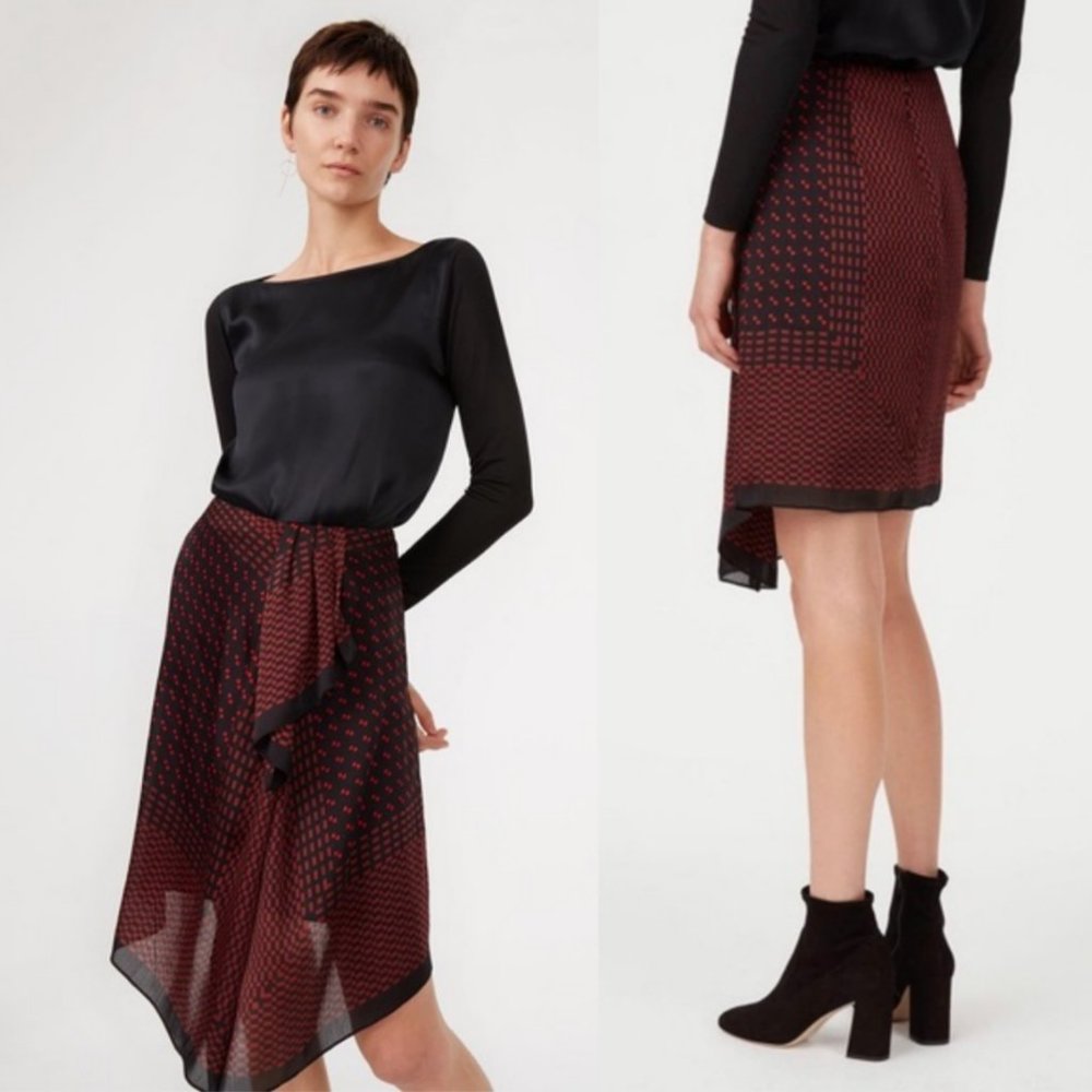 Elegant Burgundy Asymmetrical Skirt